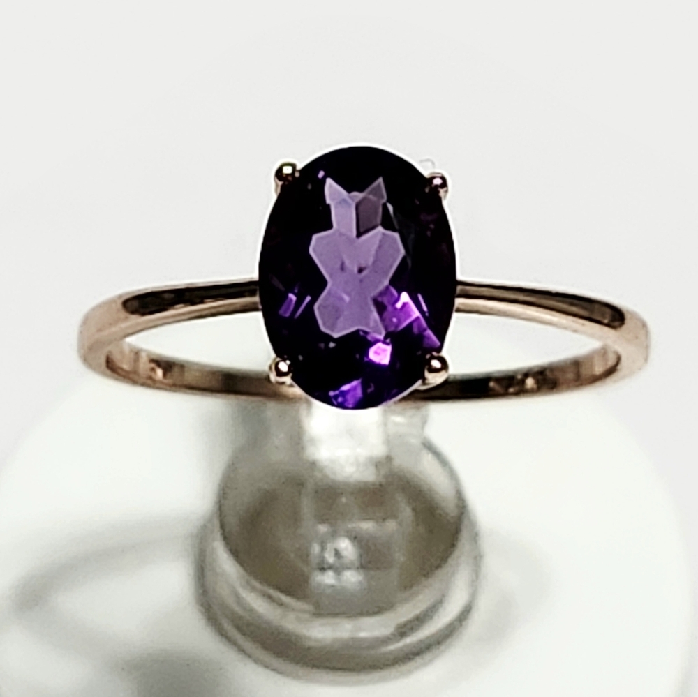 1.25 ct Amethyst Silver Solitaire Ring